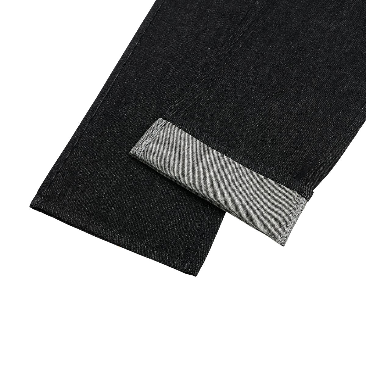 Raw Denim Jeans With Wheat‑Engraved Buttons