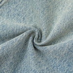 Falda vaquera con bordado de perlas y lavado vintage