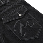 Raw Black Contrast Pocket Denim Bermuda Shorts