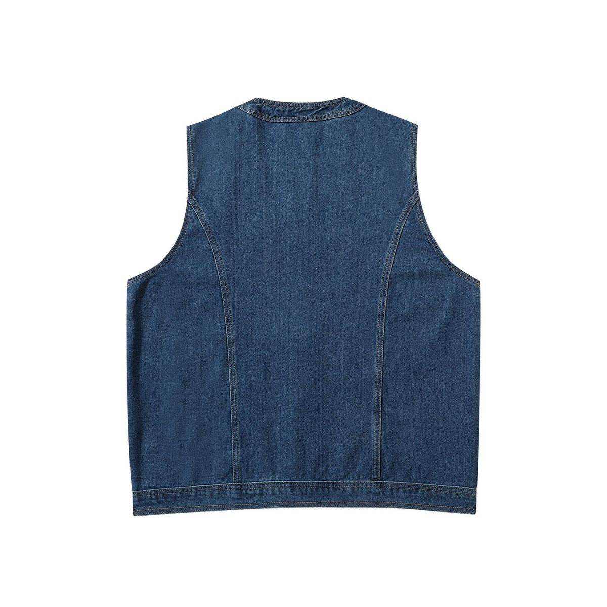 Button-Front Boxy Denim Vest