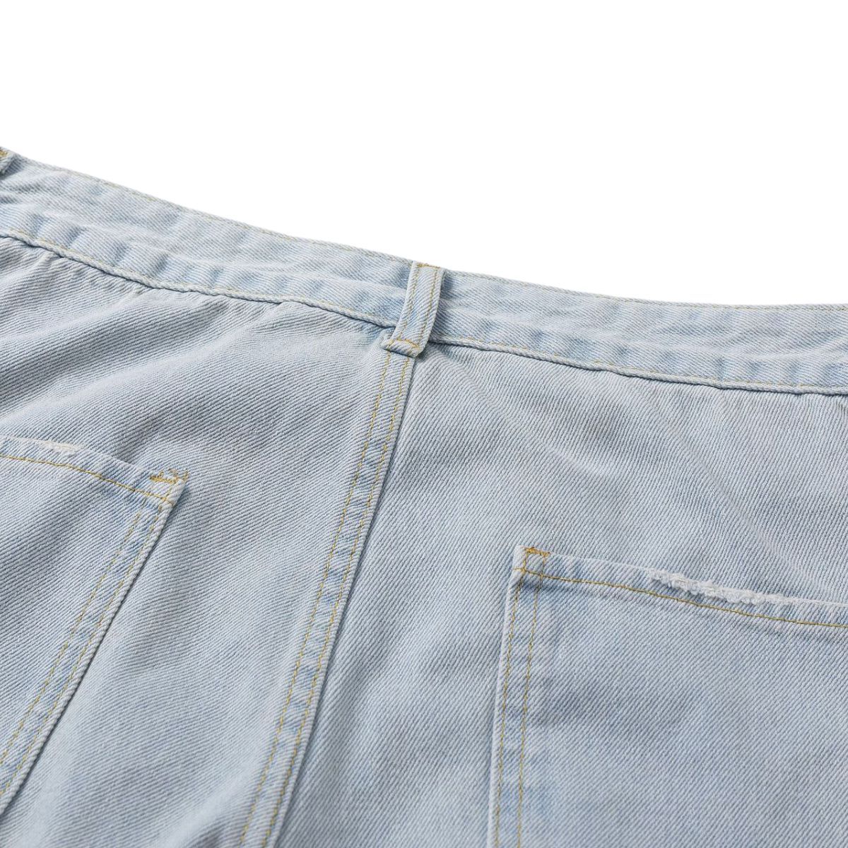 Vintage Washed Multi-Pocket Loose Cargo Jeans