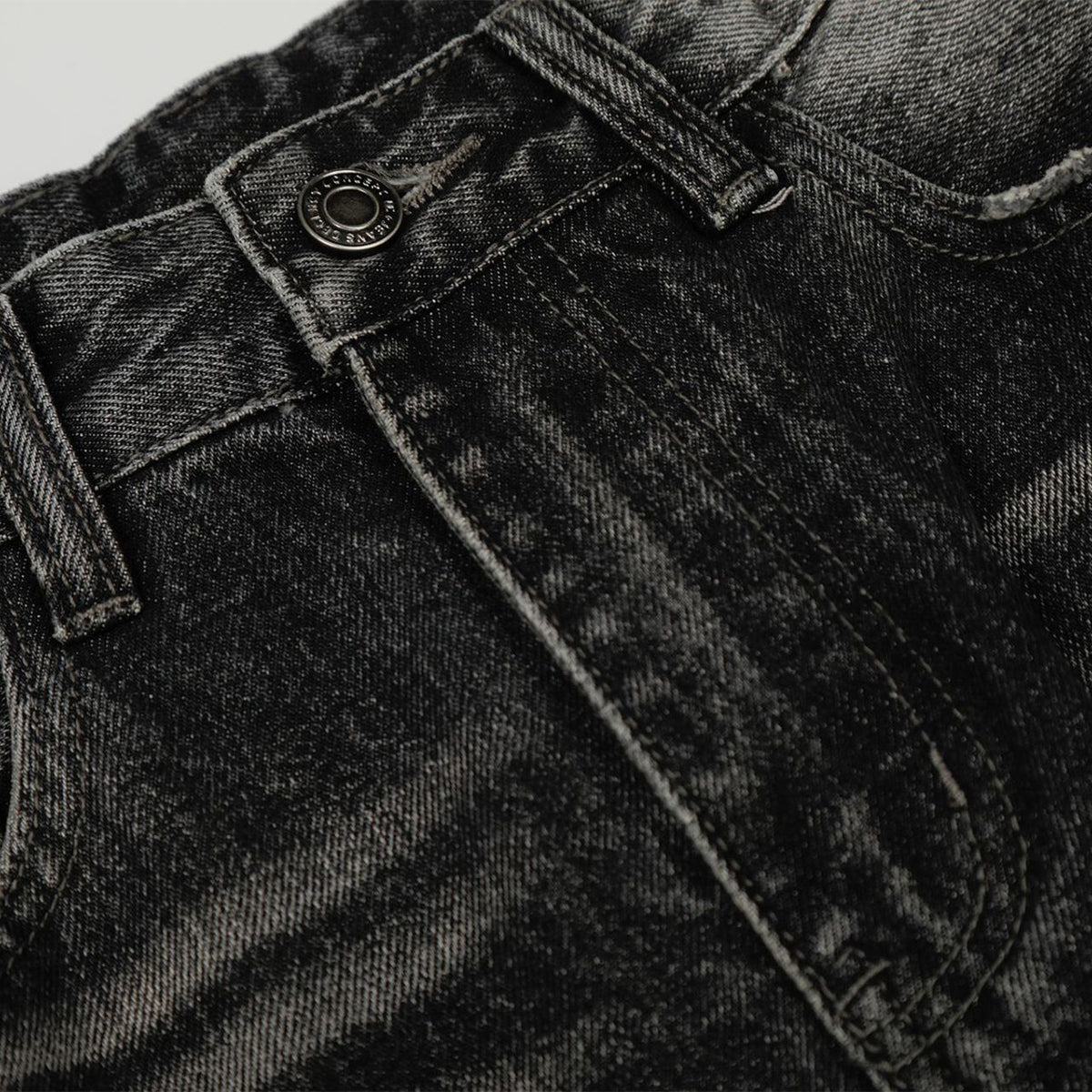 Whisker Fade Distressed High Street Loose Jeans