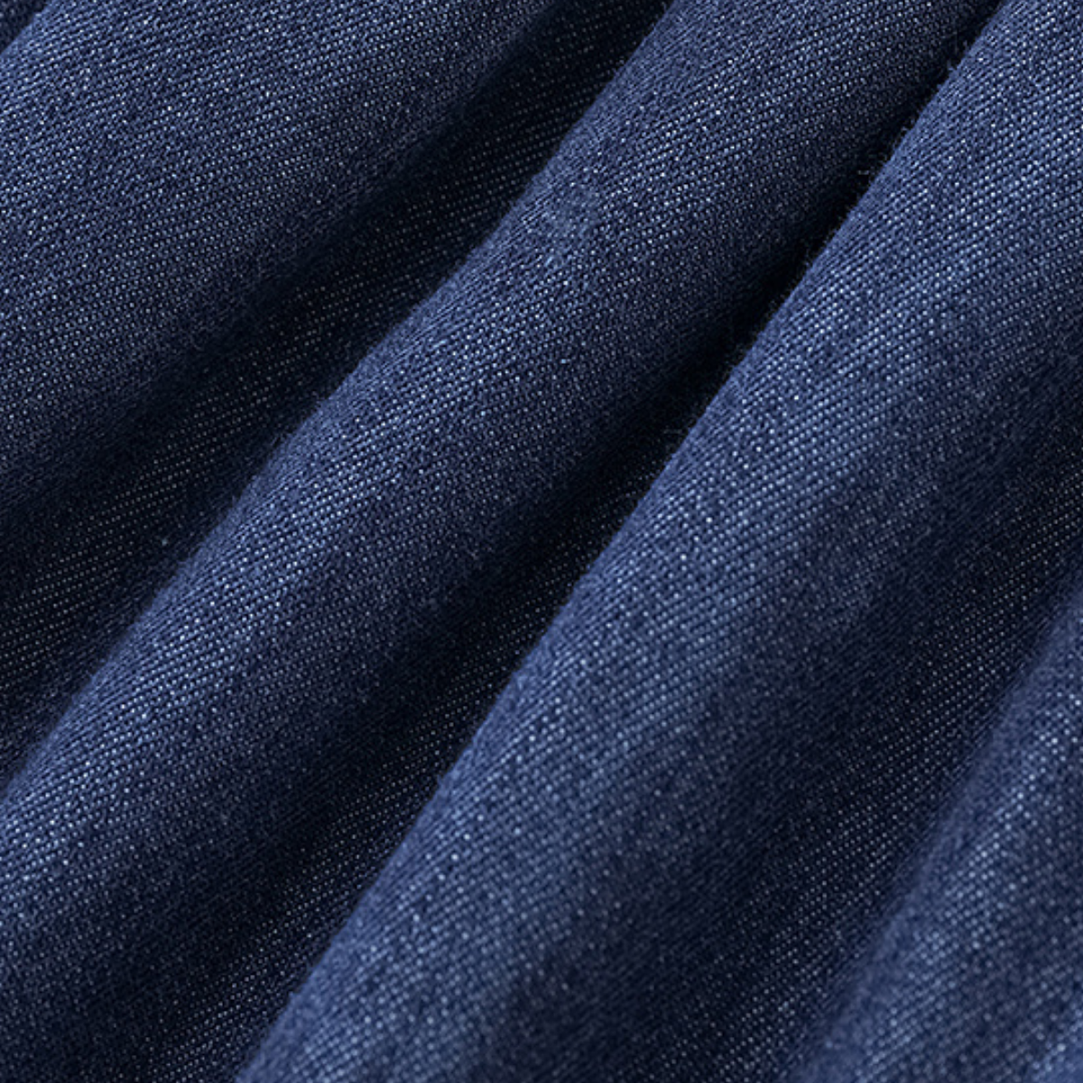 Square-Neck Denim Gathered Waist Maxi Dress