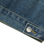 Crew Neck Button-Front Denim Vest