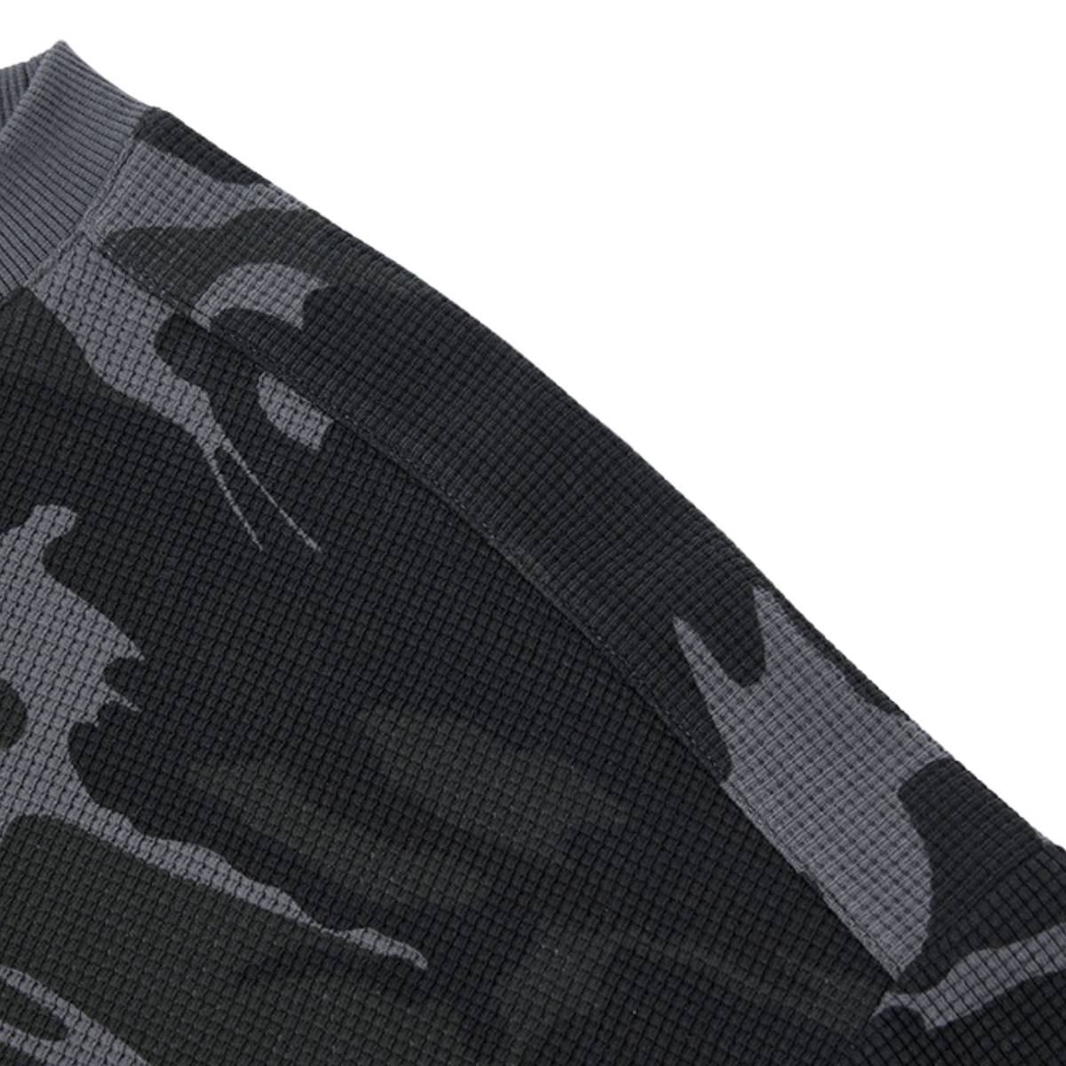 Men's Camouflage Waffle Crew Neck Loose Fit Tee Shirt