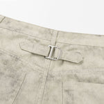Marble Print Loose Straight Trousers