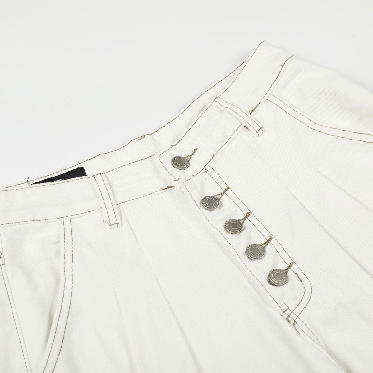 High Waist Wide Leg Button Fly Denim Pants