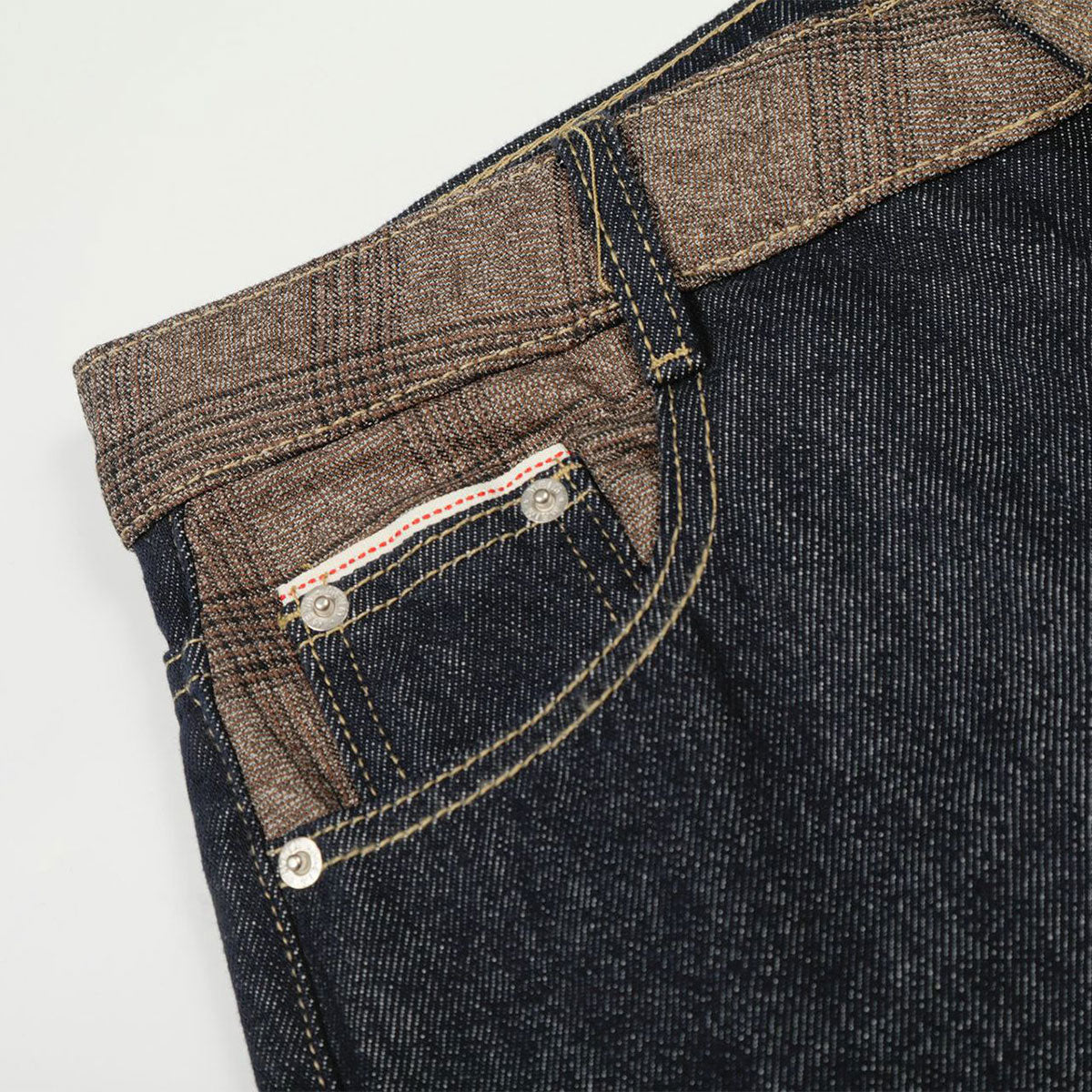 Raw Wide Leg Contrast Cuffed Jeans