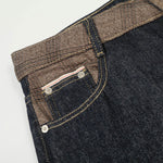 Raw Wide Leg Contrast Cuffed Jeans