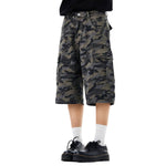 Camo Utility High Waist Loose Fit Bermuda Shorts
