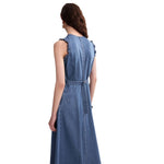 Relaxed Fit Sleeveless Denim Midi Dress