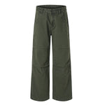 Vintage Washed Workwear Wide-Leg Relaxed Cargo Pants