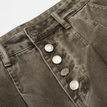 High-Waisted Wide-Leg Button Front Vintage Pants