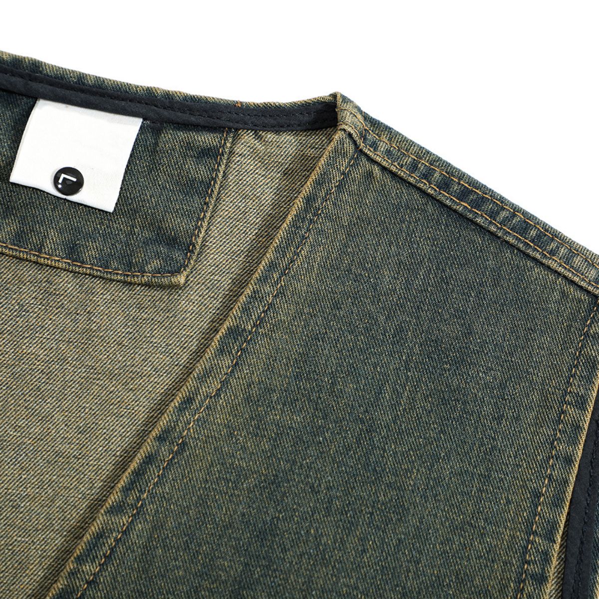 Relaxed Washed Denim Tactical Vest