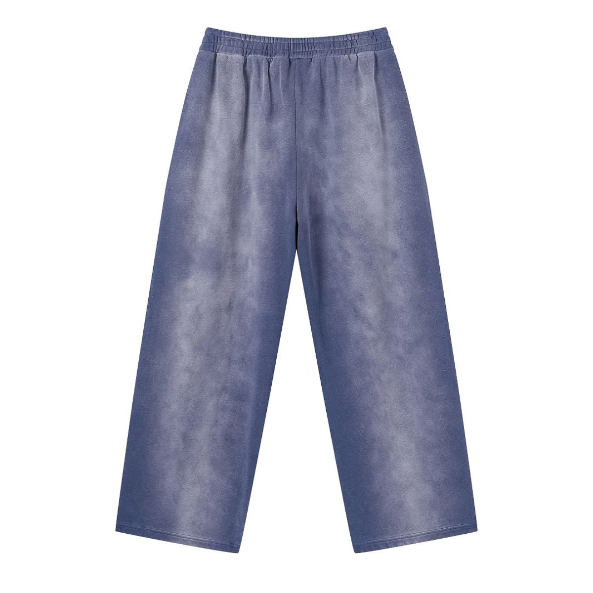 Monkey Wash Ripped Distressed Curved Wide Leg Cotton Sweatpants