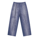 Monkey Wash Ripped Distressed Curved Wide Leg Cotton Sweatpants