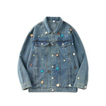 Colorful Buttoned Denim Trucker Jacket