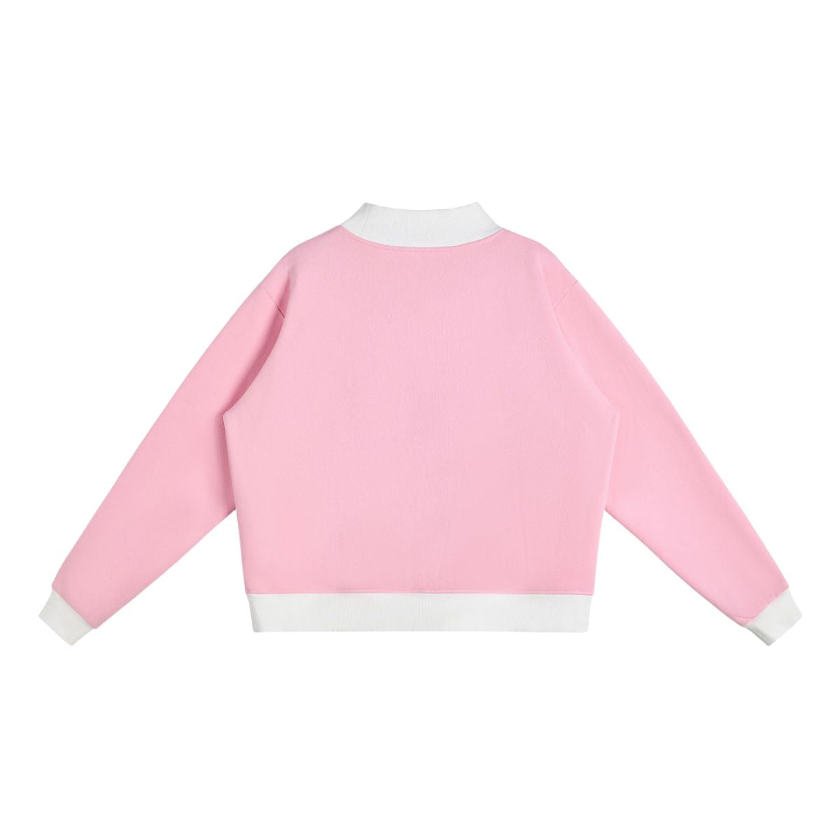 Mock Neck Sweatshirt With Contrast‑Color Stitching