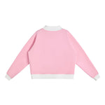 Mock Neck Sweatshirt With Contrast‑Color Stitching