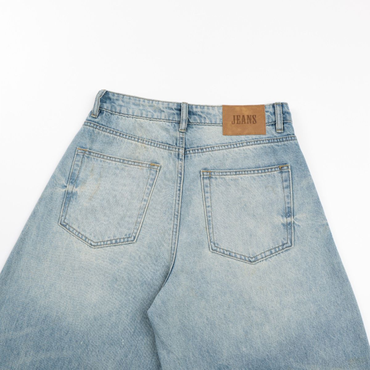 Vintage Light Blue Baggy Wide‑Leg Jeans