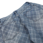 Washed Vintage Plaid Relaxed Retro Denim Jeans
