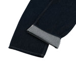 Star‑Print Curved Blade Raw Denim Jeans