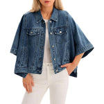 Women's Loose Cropped Denim Jacket