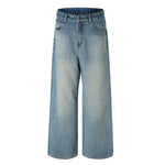 Vintage Washed Wide Leg Relaxed Fit Jeans