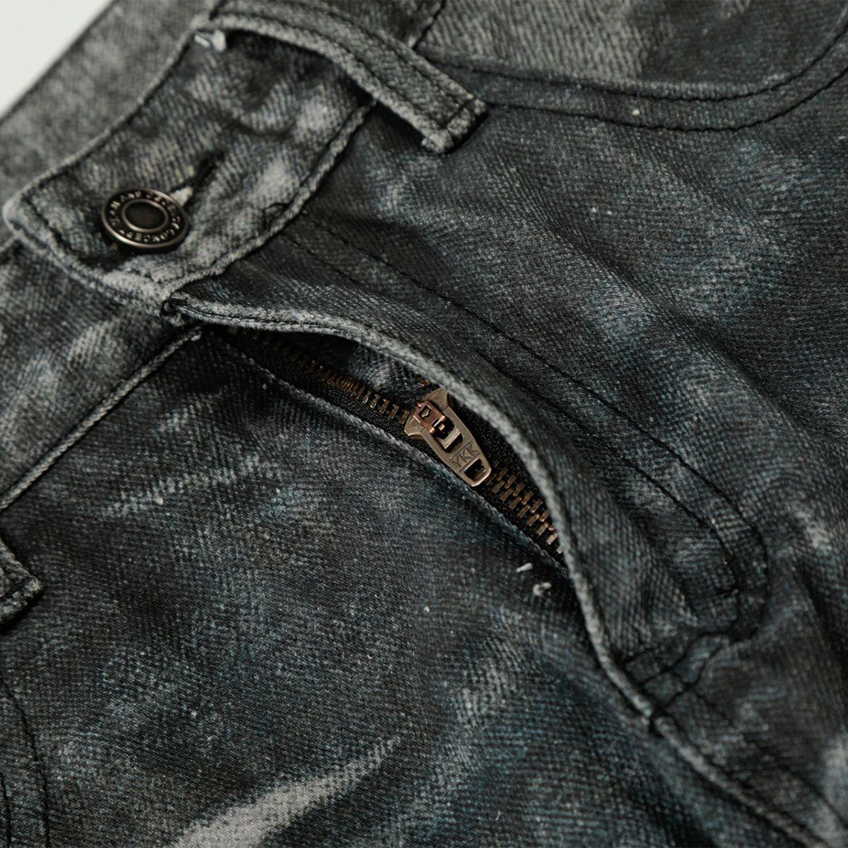 Hand-Rubbed Whisker Premium High Street Loose Straight Jeans