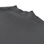 Short‑Wide Mock Neck Sweatshirt With Raw Frayed Loop Hem