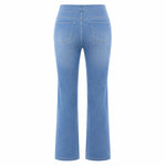 Vintage Washed High Waist Straight Leg Jeans