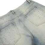 Rhinestone Washed Flare Jeans