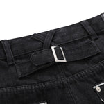 Street Deconstructed Embroidered Slim Flare Jeans