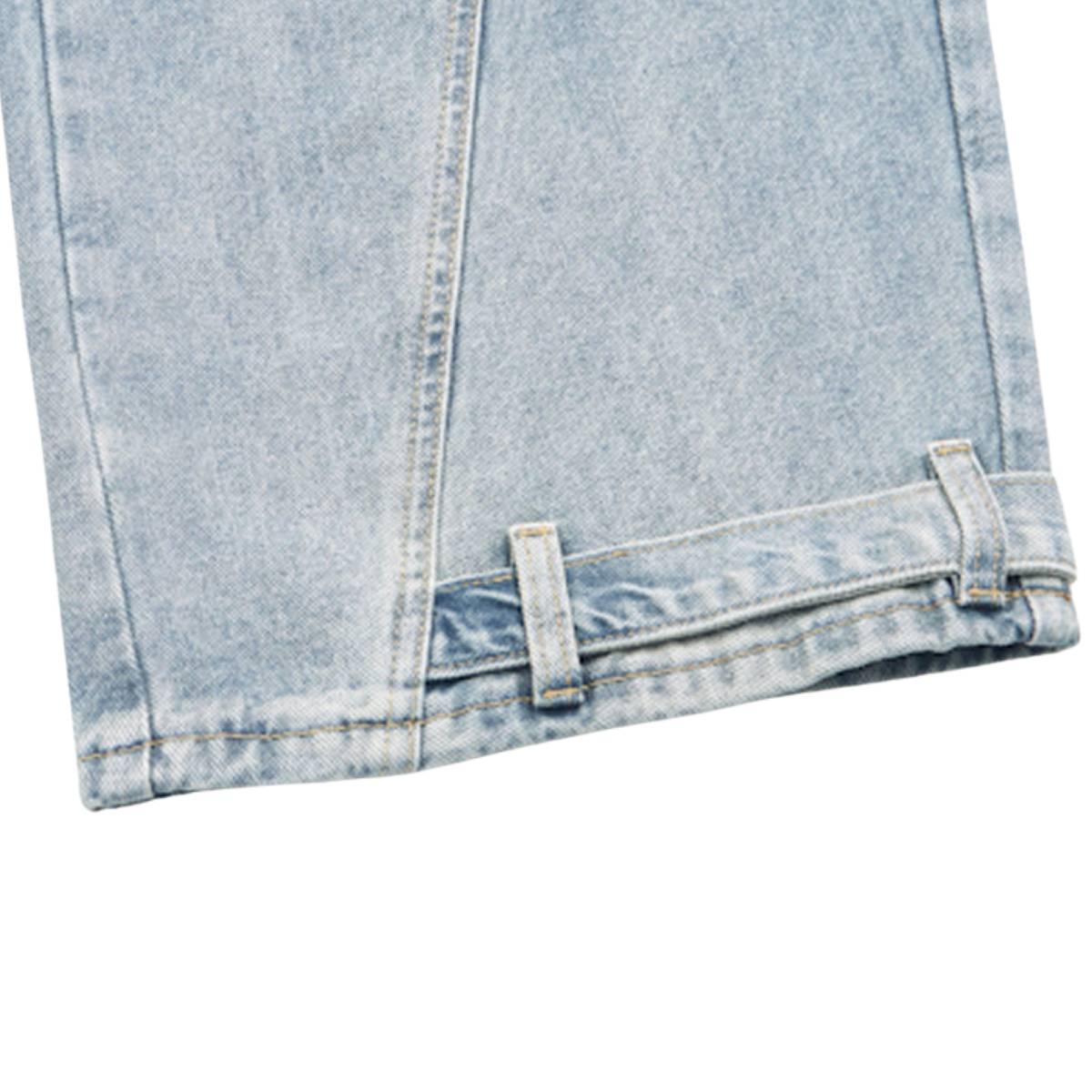 Gradient Washed Whiskered Relaxed Adjustable Hem Pants
