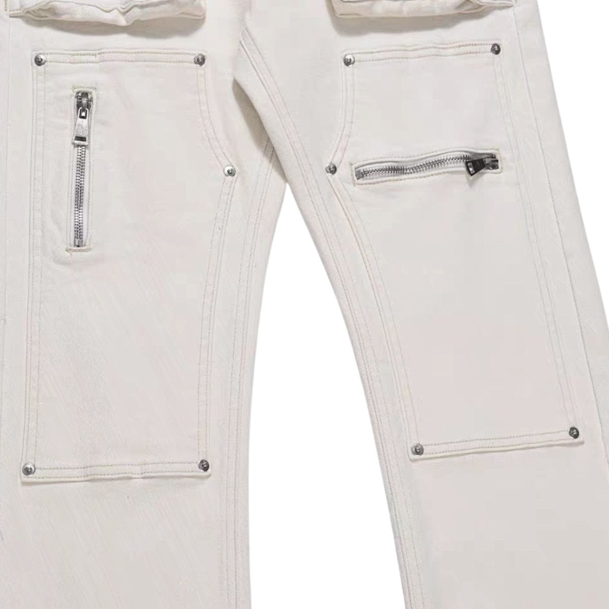 Stretch Zip Hem Utility Bootcut Jeans