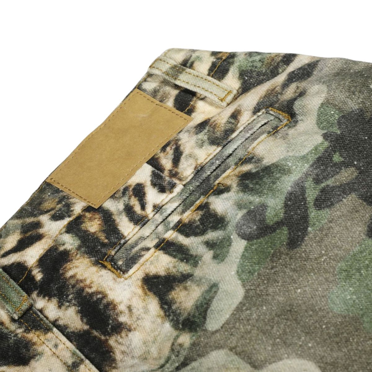 Camo Leopard Print Multi-Pocket Cargo Bermuda Shorts