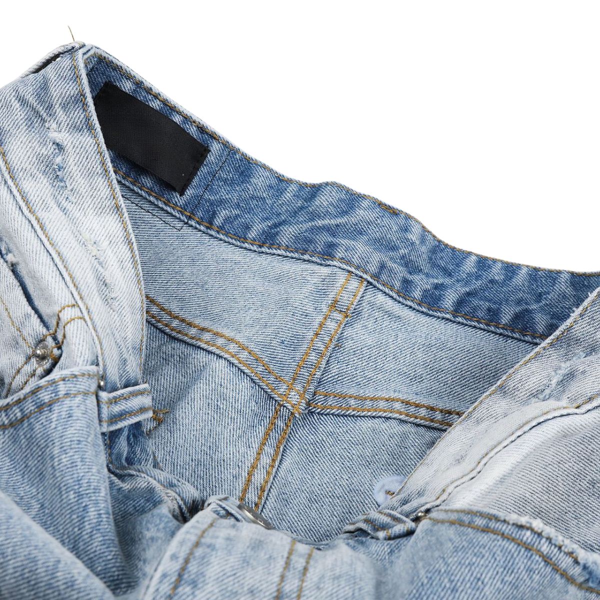 Vintage Distressed Relaxed Denim Bermuda Shorts