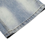 Vintage Light Wash Wide Leg Jeans with Whiskered Fade