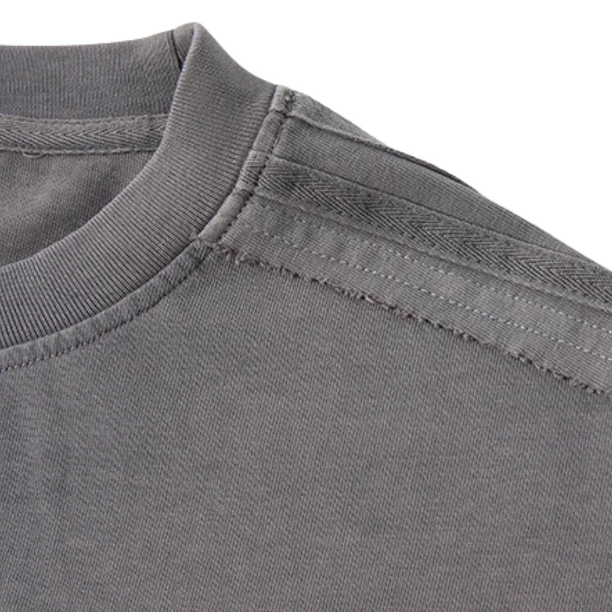 Camiseta destructiva de peso pesado con borde crudo de 10 oz