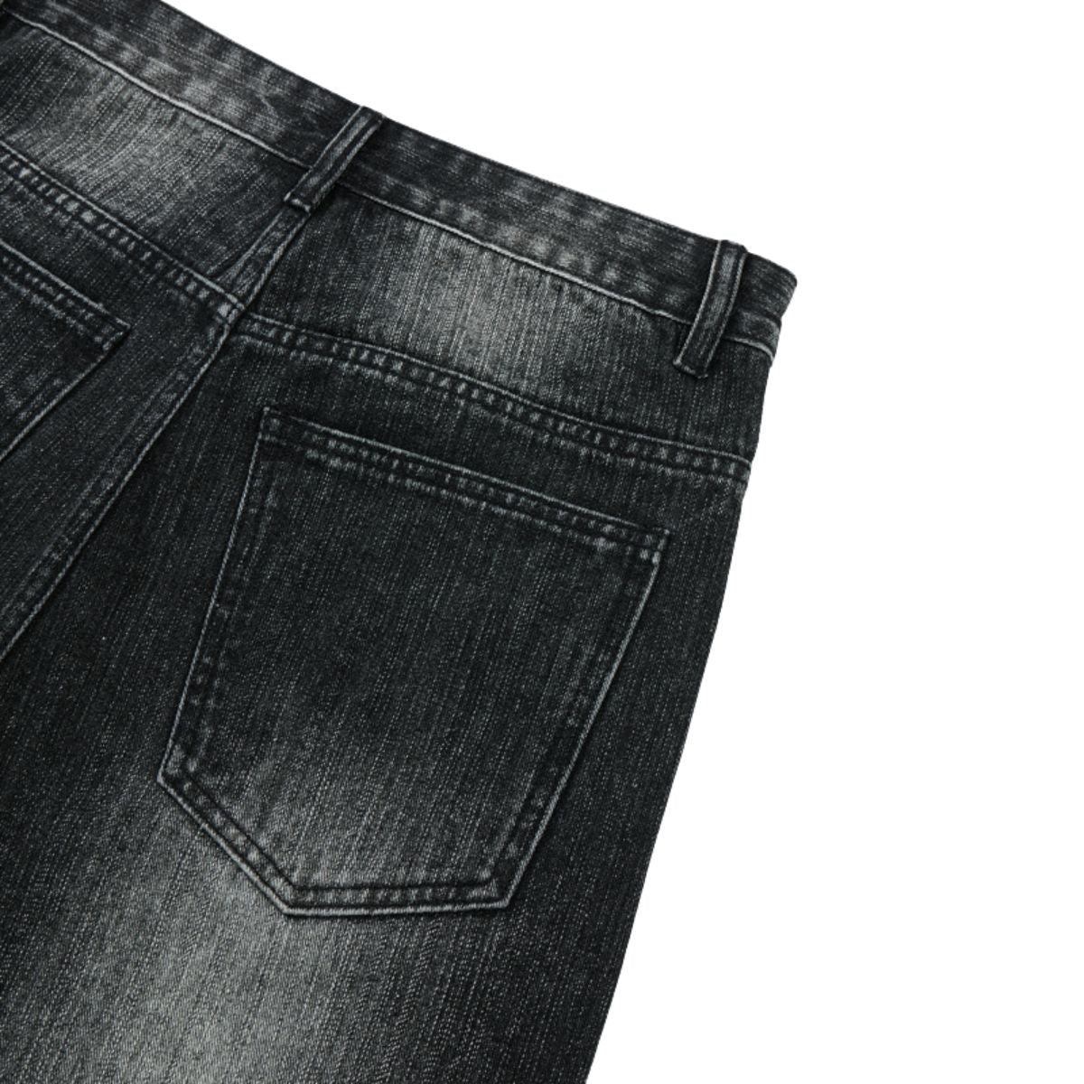 Vintage Washed Black Wide‑Leg Jeans