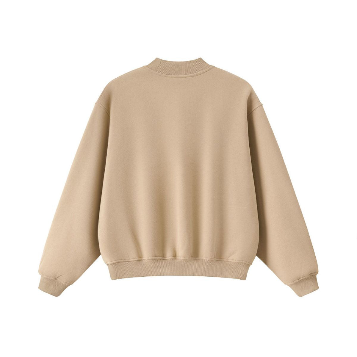 Heavyweight Fleece‑Lined Boxy Mock Neck Old‑Money Sweatshirt