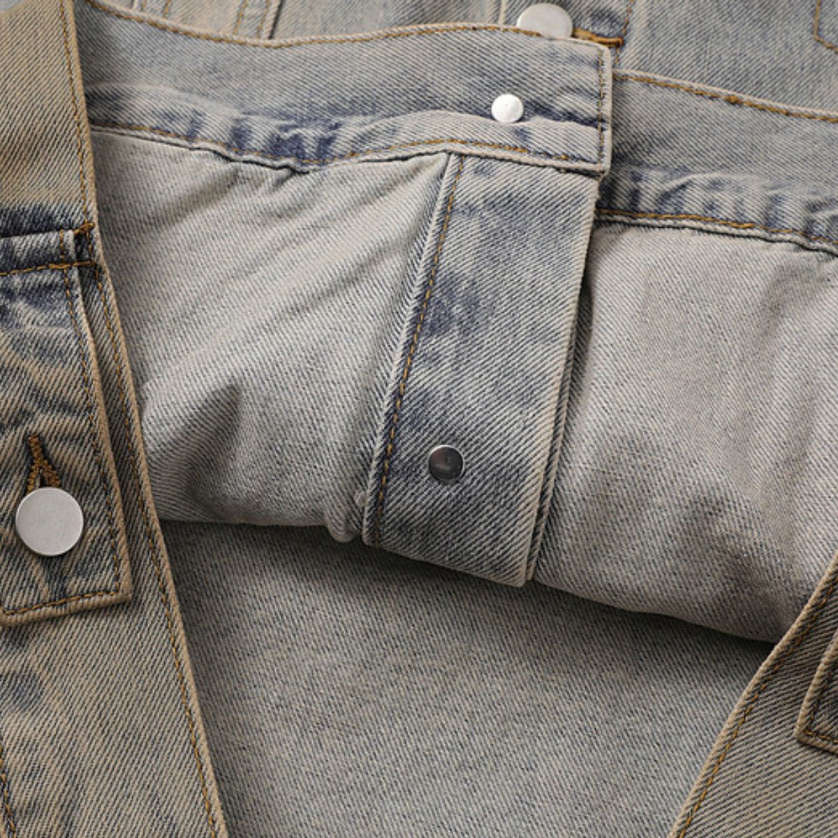 Stand-collar Washed Vintage Loose Denim Jacket