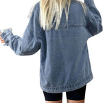 Women's Casual Drop Shoulder Button Front Denim Jacket With Pockets
