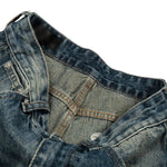 Men's Distressed Gradient Washed Denim Pants Loose Punk Street