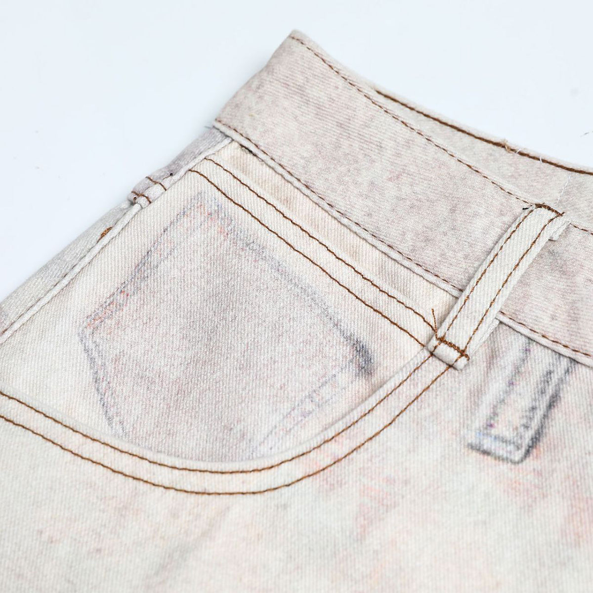 High Street Vintage-Inspired Patchwork Print Wide-Leg Jeans