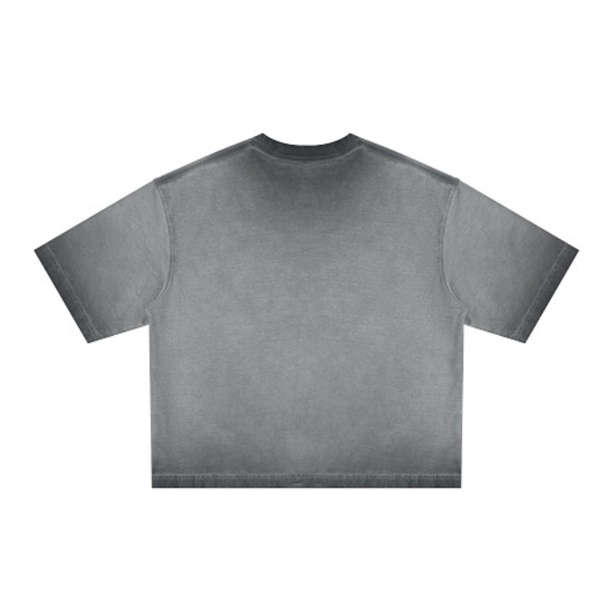 Washed Cotton Boxy Cropped Crew Neck Tee