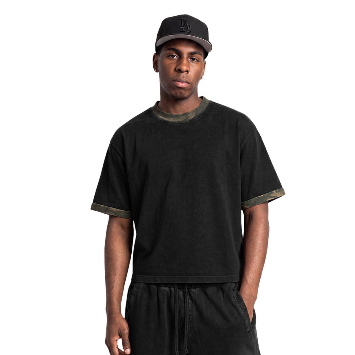 Stone Wash Camo Boxy T Shirt 8.5oz
