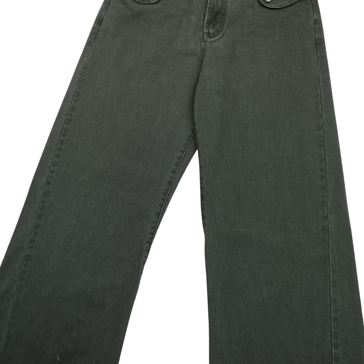 Relaxed Bootcut Pants With Reverse‑Pocket Washed‑Out Fade