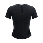 Women’s Retro Wash Fitted Stand Collar Tee