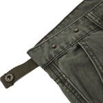 Men's Distressed Washed Denim Cargo Pants Punk Street Loose Zipper